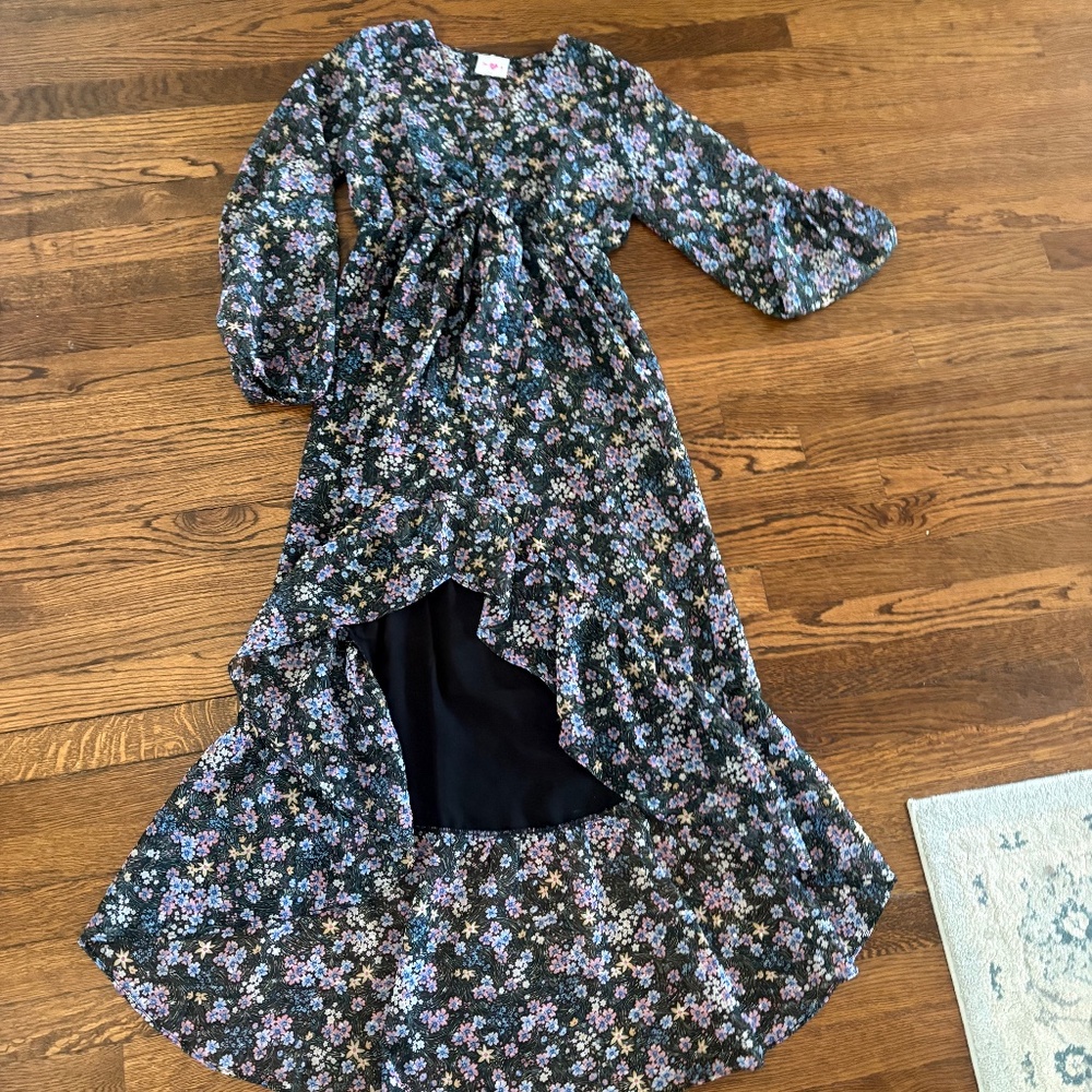 Buddy Love Medium Black High Low Floral Maxi Dress